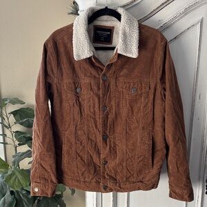 Sunrise Kingdom Sherpa-Lined Corduroy Jacket in Brown Women’s Size Small